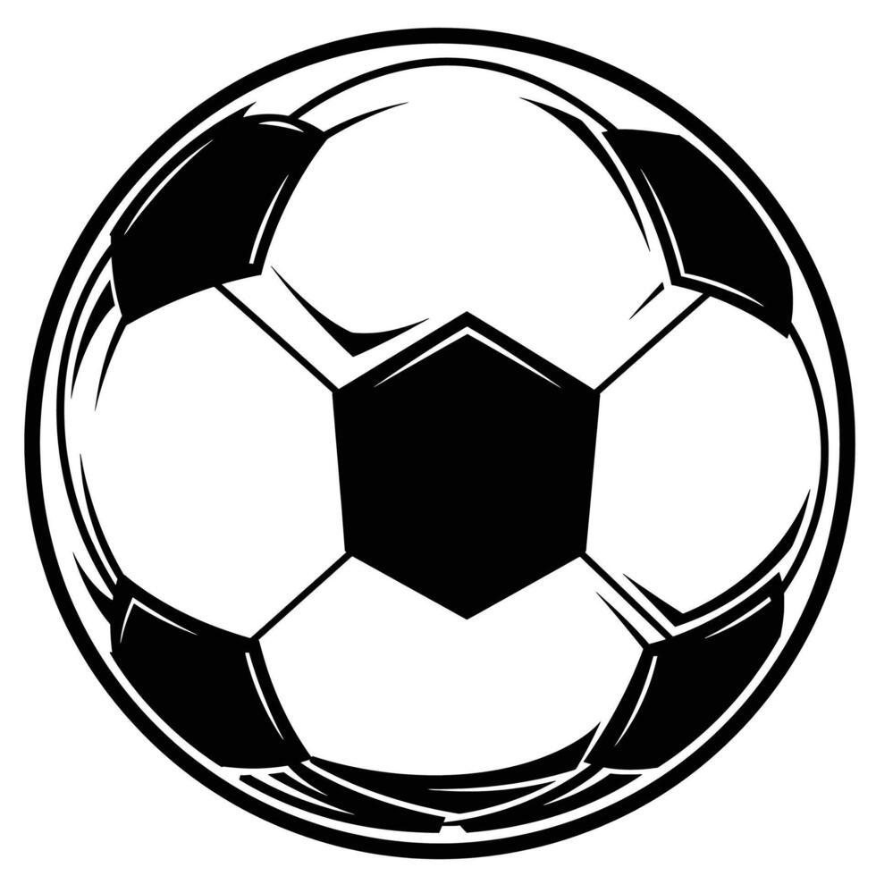 A Close up of a Soccer Ball With a Black and White Background. vector