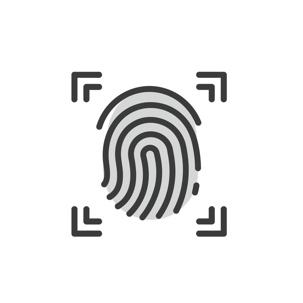 Solid Icon of a Fingerprint Scan Symbolizing Ai-Driven Biometric Security vector
