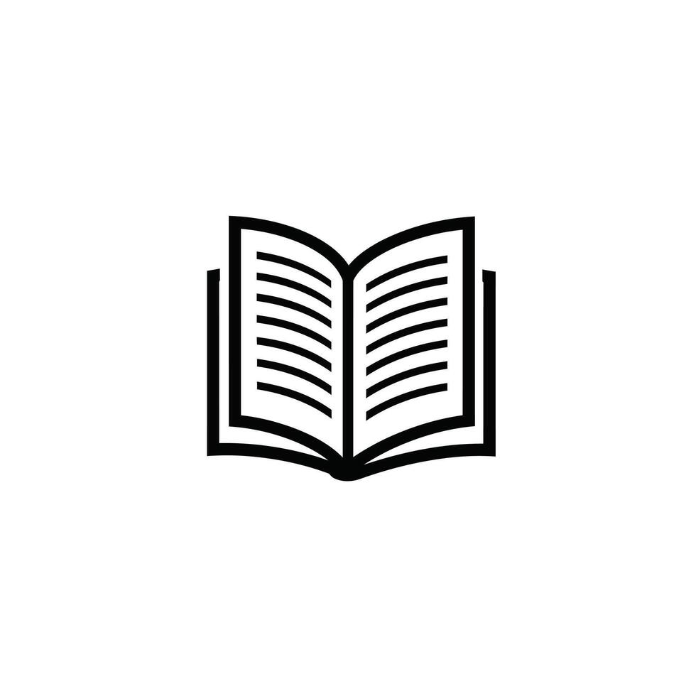 An open book icon on a white background vector