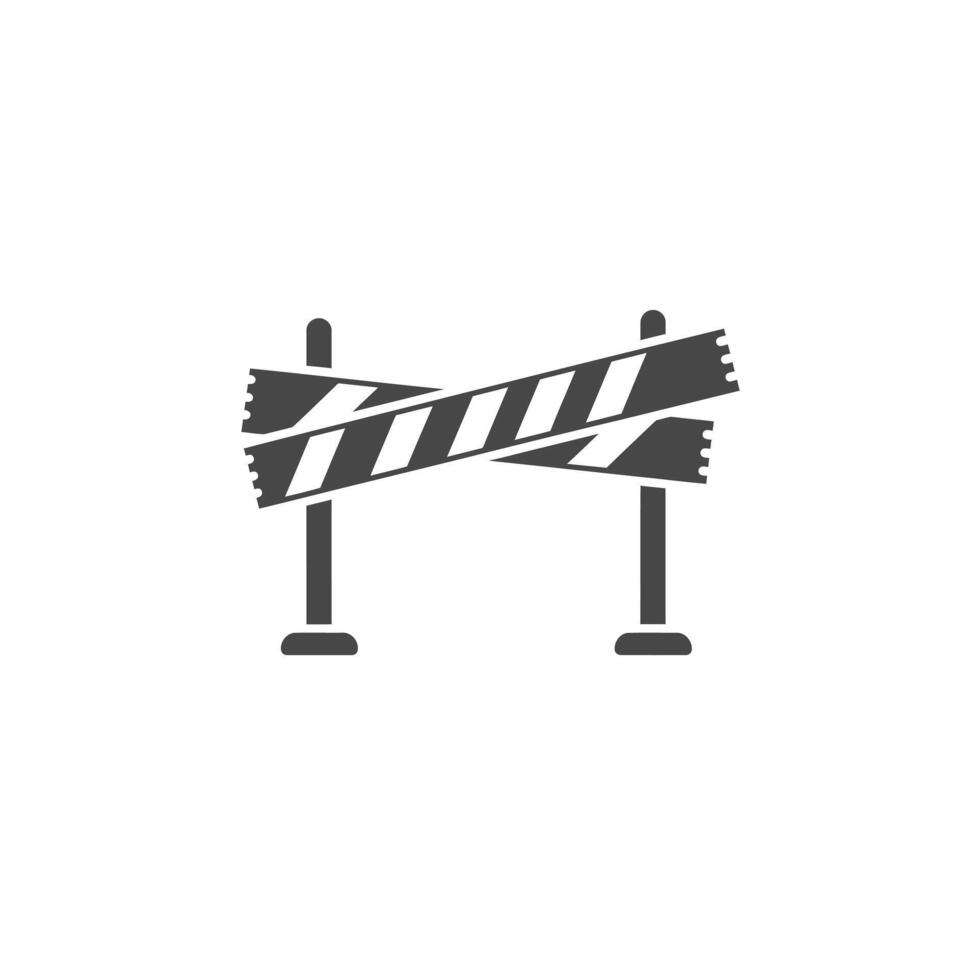 A Solid Icon of a Caution Tape Barrier Symbolizing Accident Investigation and Restricted Areas vector