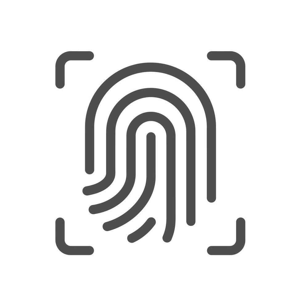 A Solid Icon of a Fingerprint Scan Symbolizing Ai-Driven Biometric Security vector