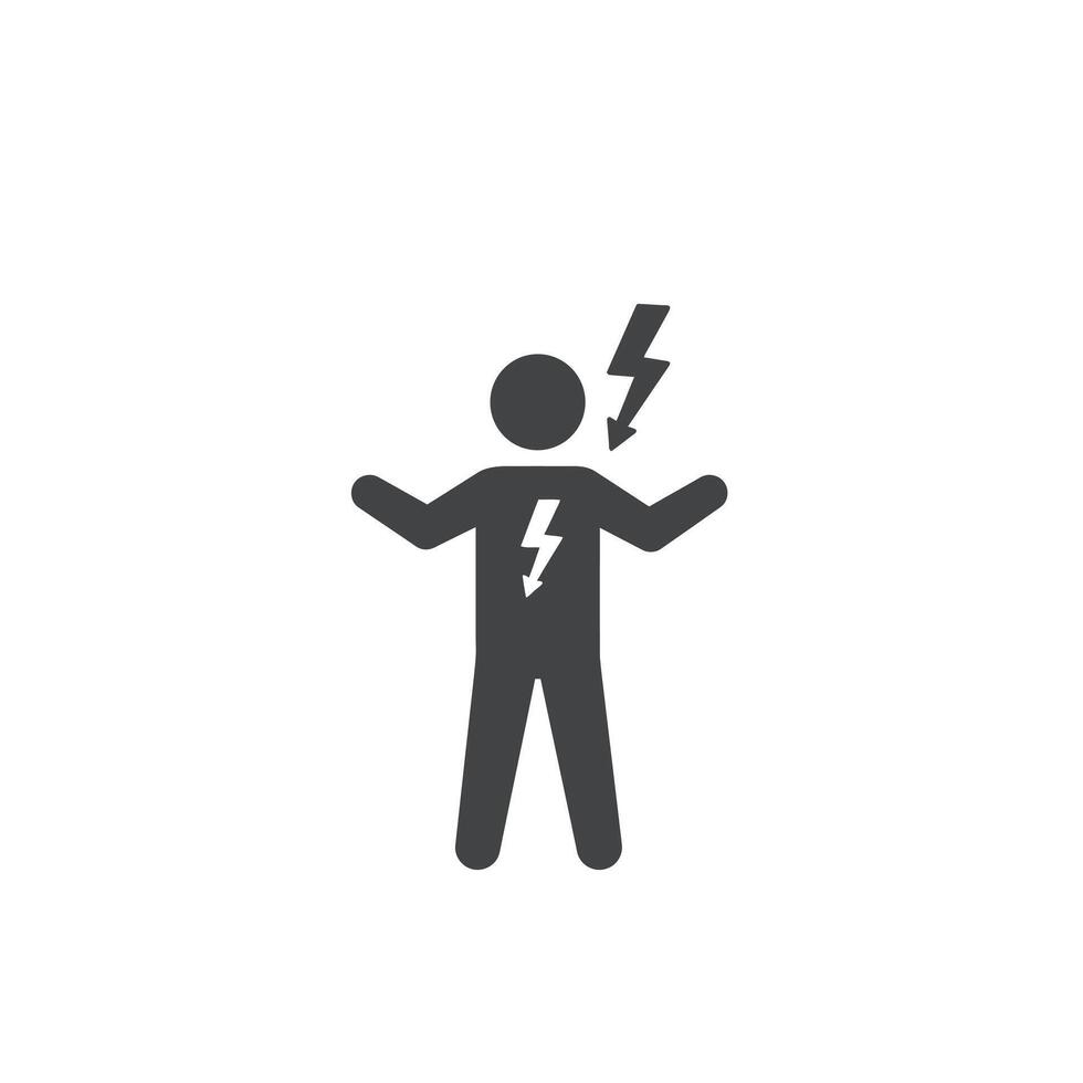 A man with lightning bolt on his chest vector