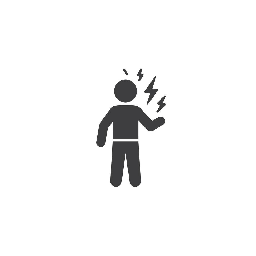 A man with lightning bolt on his head vector
