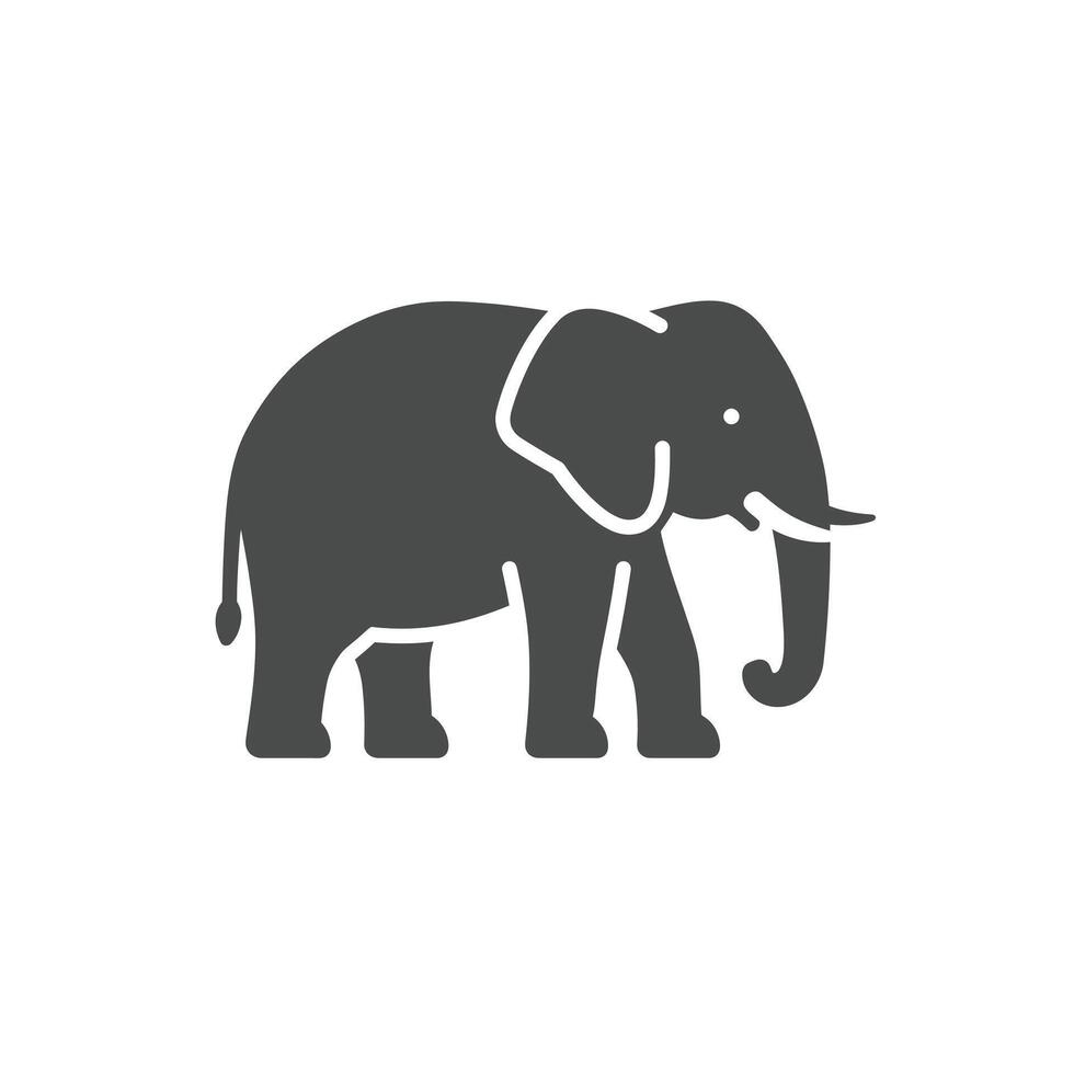 An elephant is shown in a simple icon vector