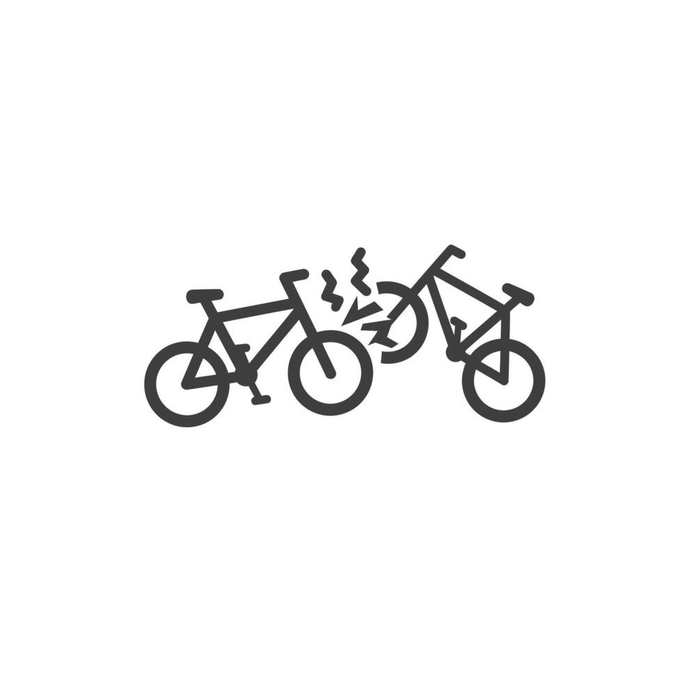 A Solid Representation of a Bicycle Collision Symbolizing Cycling Accidents and Road Safety vector