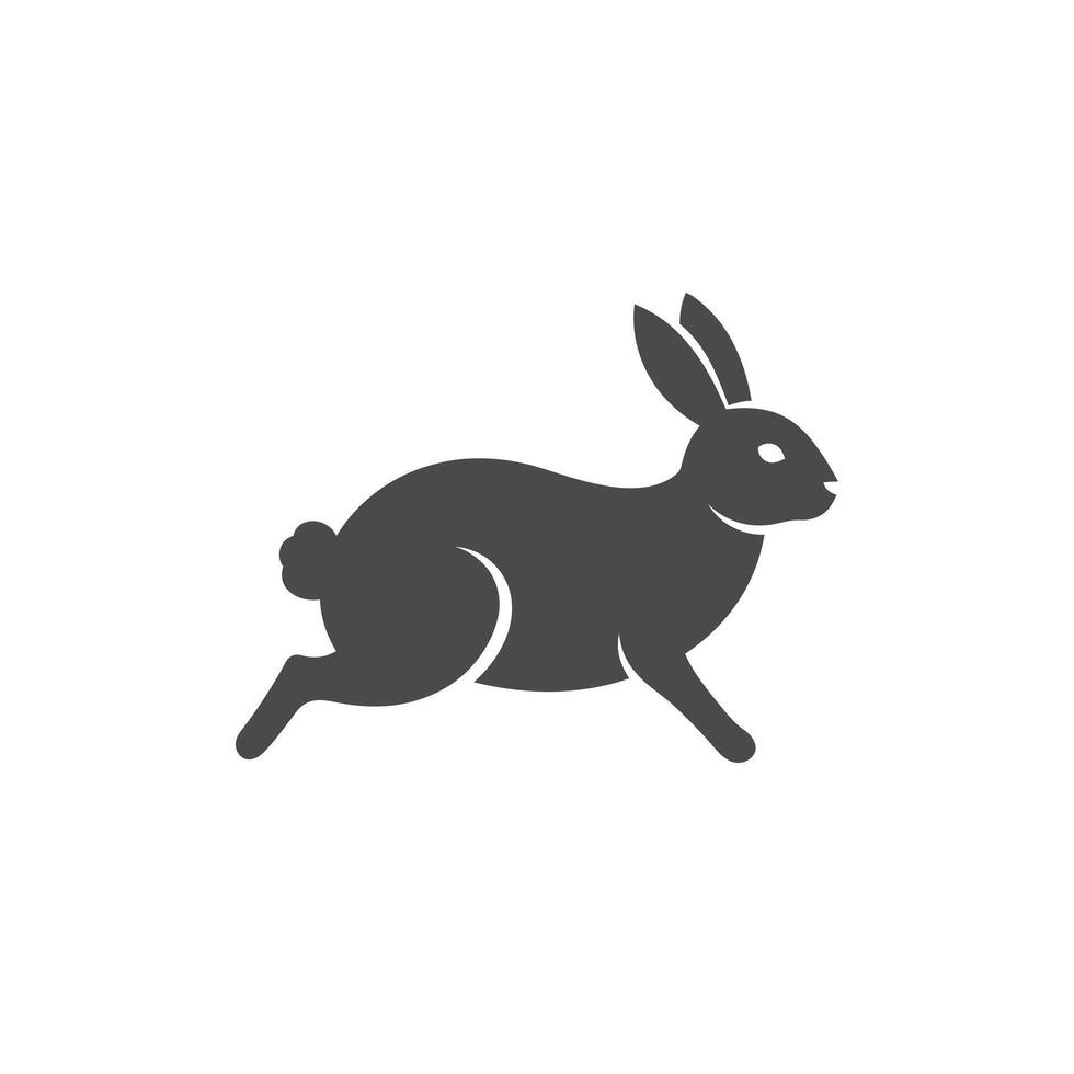 A black and white illustration of a rabbit vector