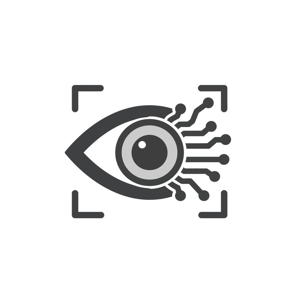An Eye With a Digital Interface Symbolizing Ai-Powered Facial Recognition vector