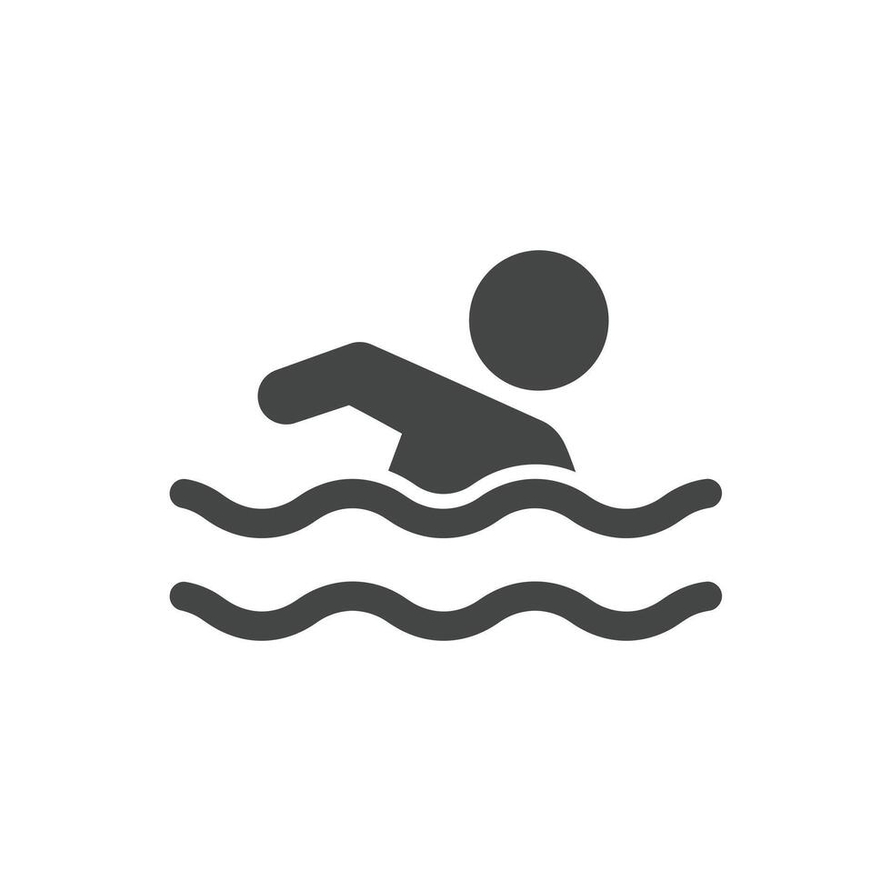 A Solid Depiction of a Drowning Person With Water Waves, vector