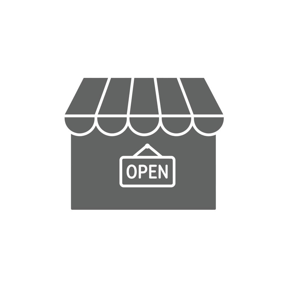 A Storefront With an Open Sign Symbolizing Local Business Promotions and Retail Advertising vector