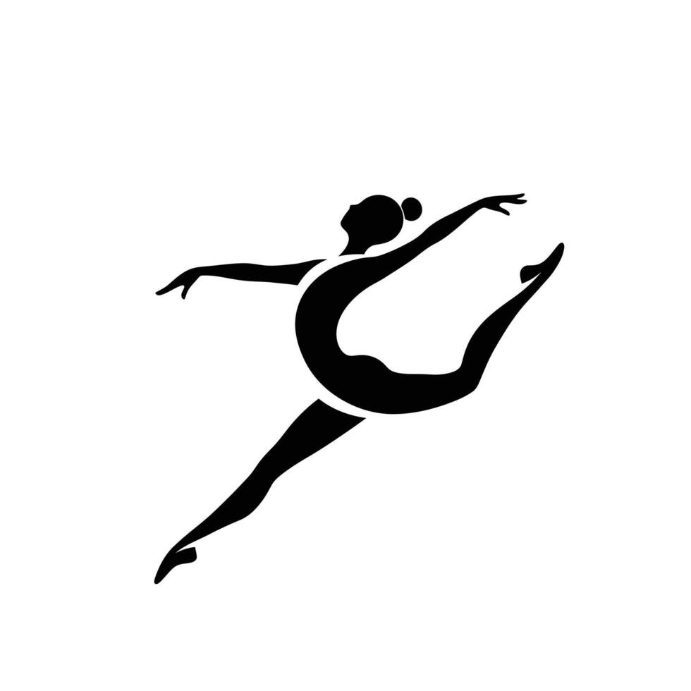 A silhouette of a woman in a ballet pose vector