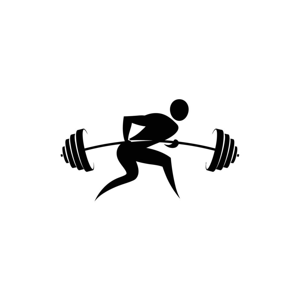 A silhouette of a man lifting a barbell vector