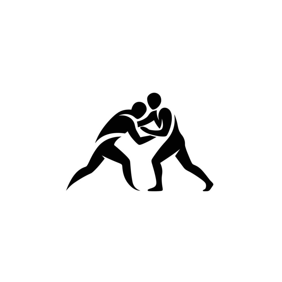 Two men wrestling on a white background vector