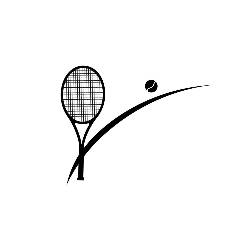 Tennis racket and ball icon on white background vector