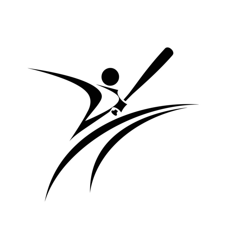 A baseball player is swinging his bat vector
