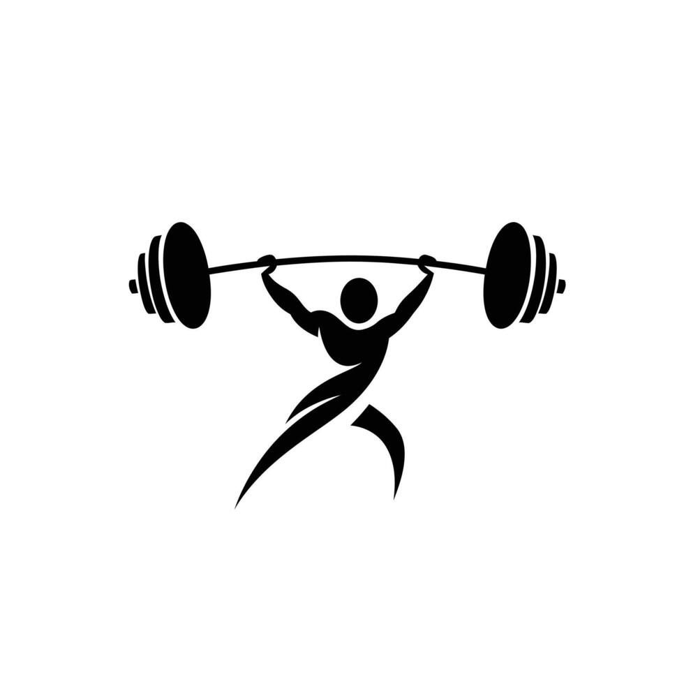 A man lifting a barbell logo vector