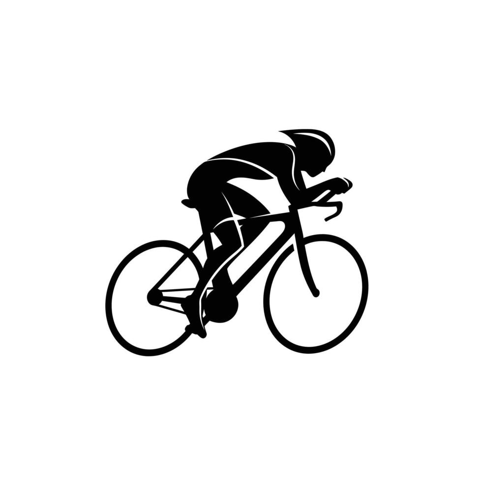 A silhouette of a cyclist on a bike vector