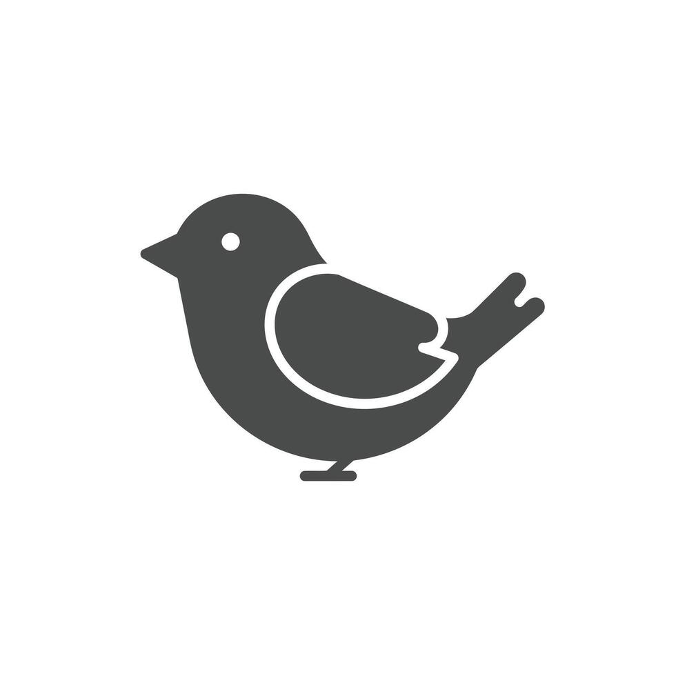 A Solid Icon of a Sparrow vector