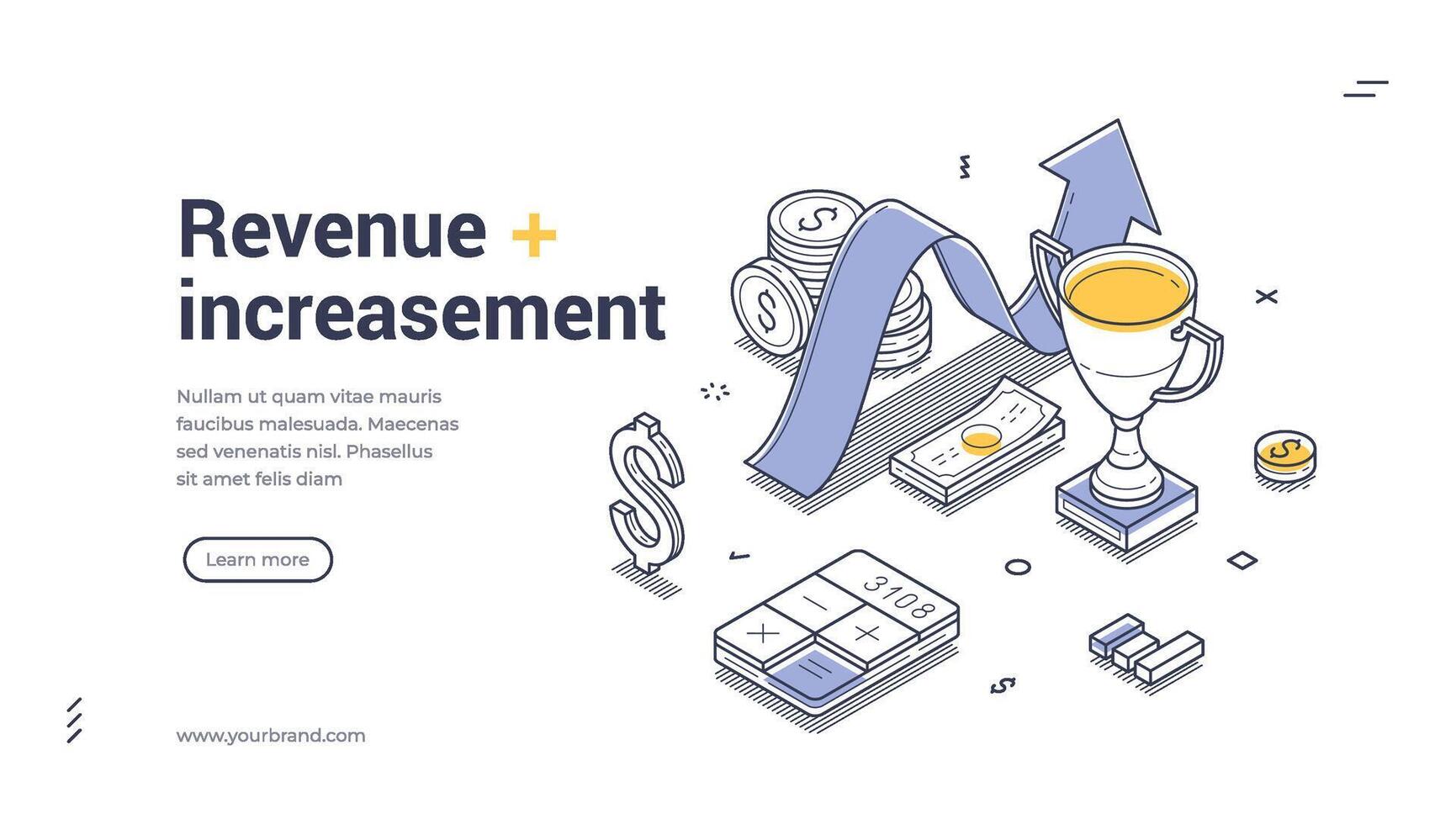 Boost revenue with an engaging web banner template featuring isometric design elements vector