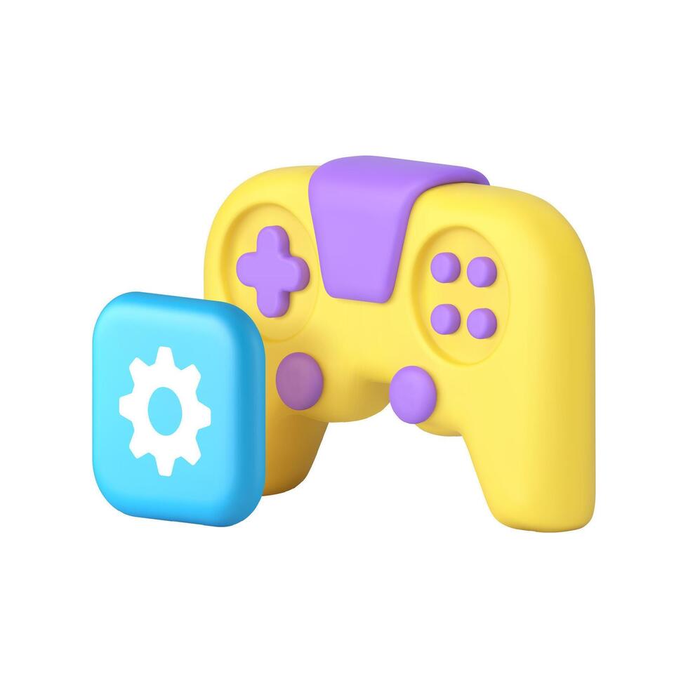 Virtual gaming esport cybersport gamepad settings option 3d icon realistic illustration vector