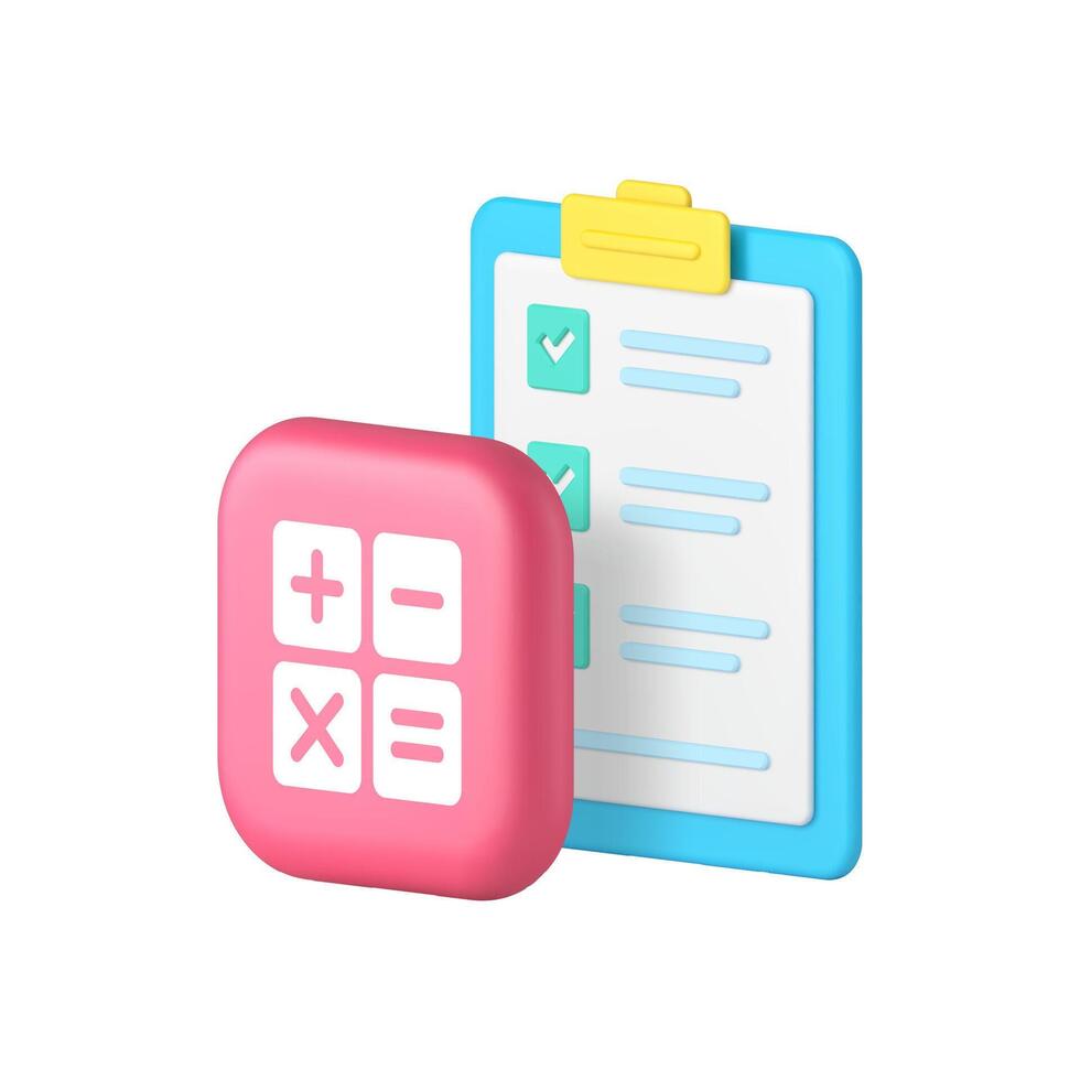 Business planning financial control and accounting 3d icon realistic illustration vector