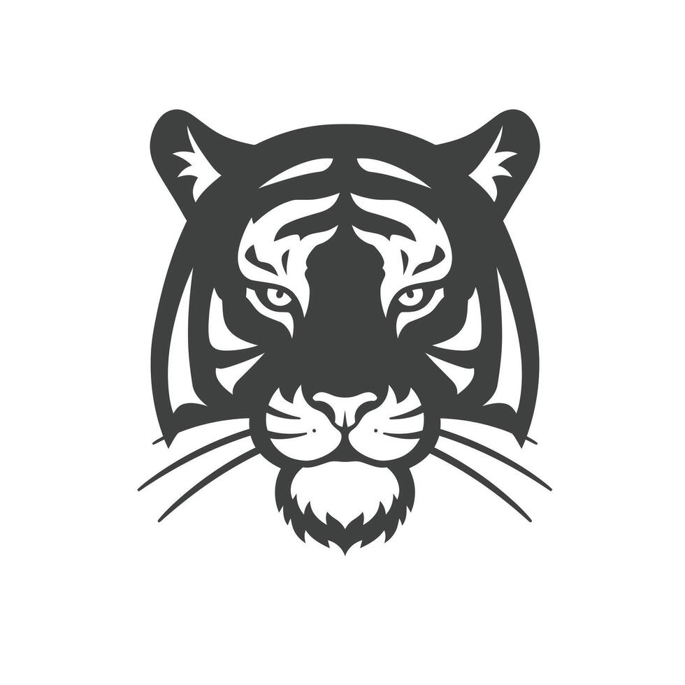 A Solid icon of Tiger headshot vector