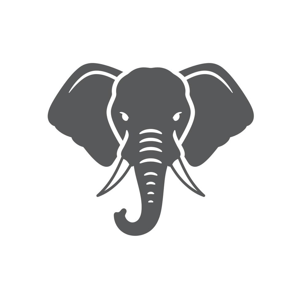 An elephant head icon on a white background vector