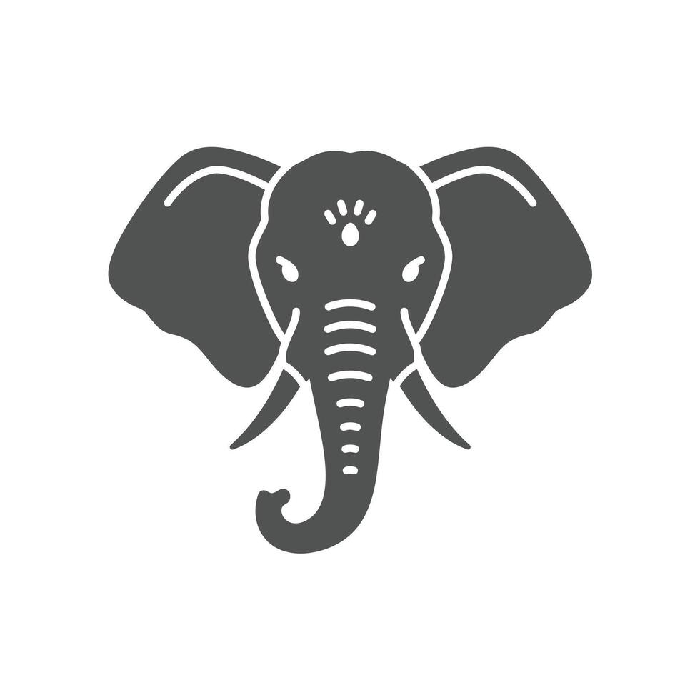 An elephant head icon on a white background vector