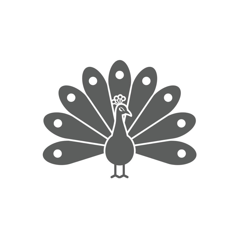 A Solid illustration of a peacock vector