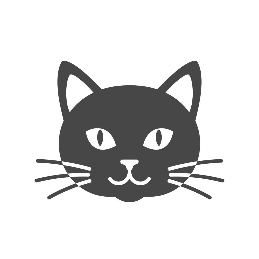 A black cat icon on a white background vector