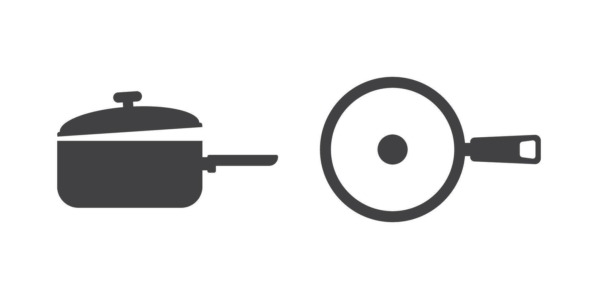 A cooking pot and a frying pan icon vector