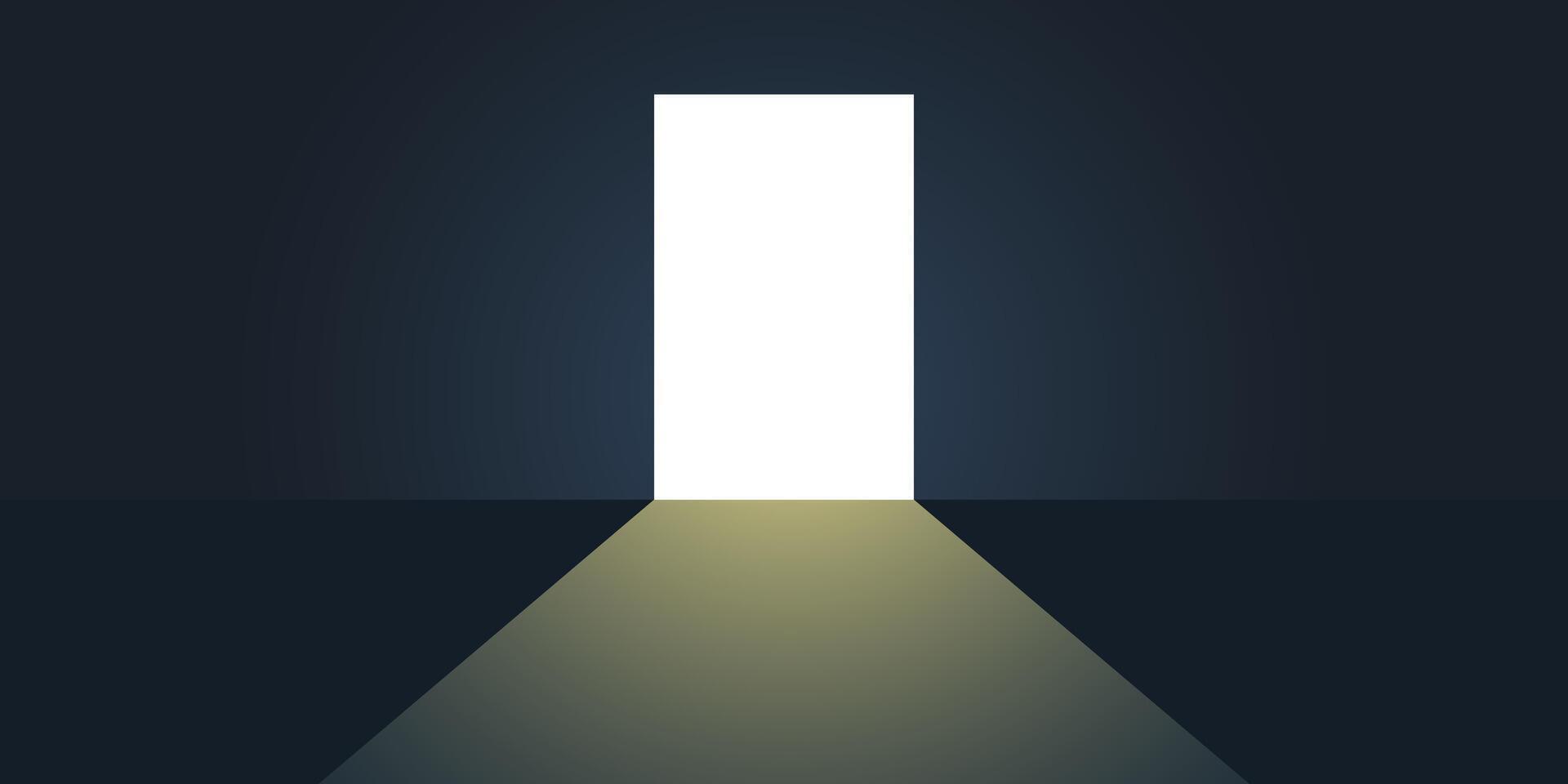 An open door with light coming from it vector