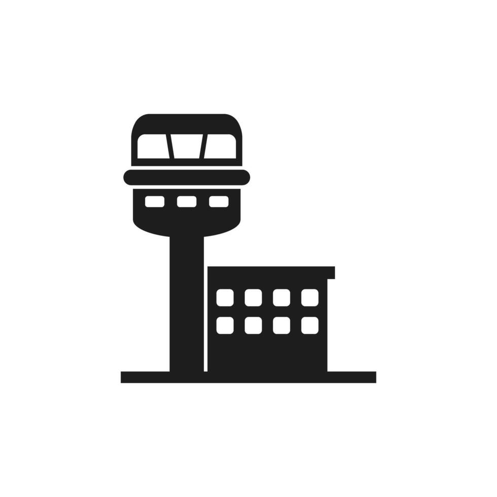 Airport control tower icon isolated on white background vector