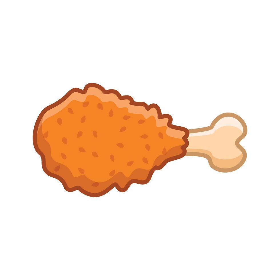 Chicken leg bone icon illustration on white background vector