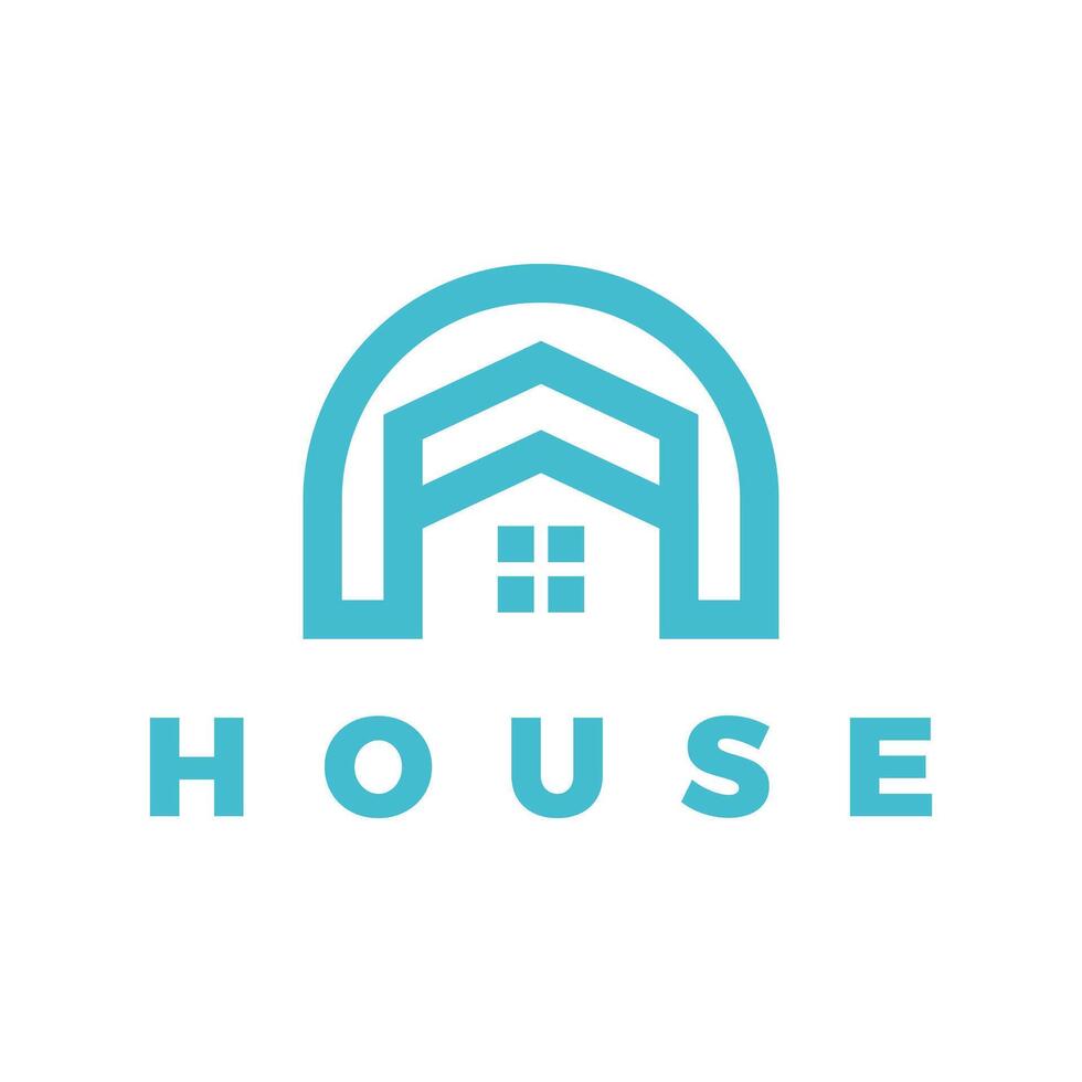 line house abstract property flat minimalist logo design vector