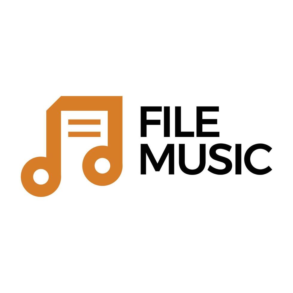 music file flat minimalist logo design vector