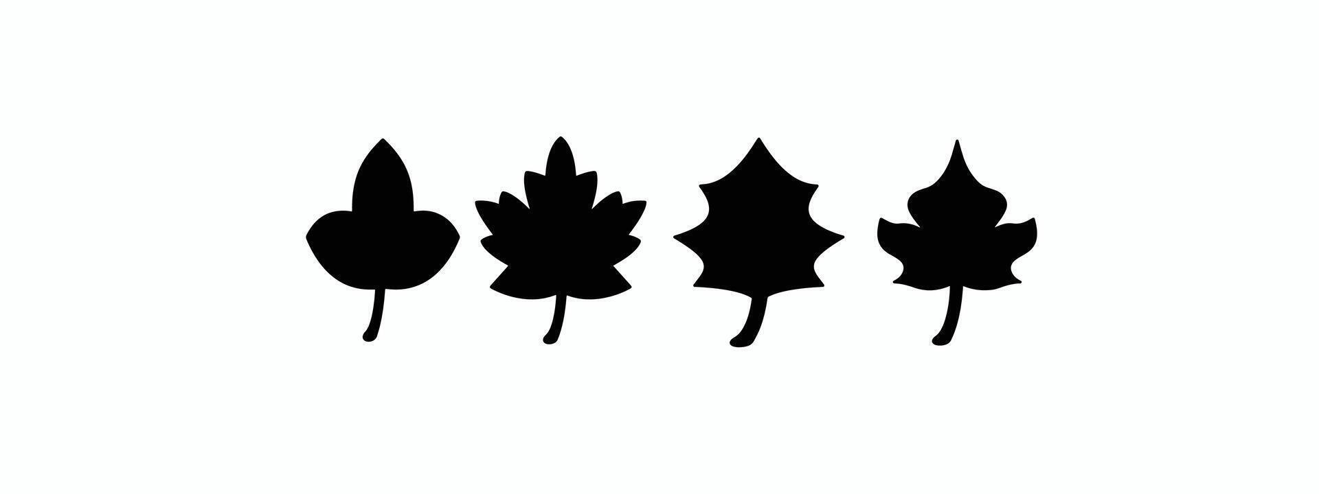 A black and white silhouette of leaves vector