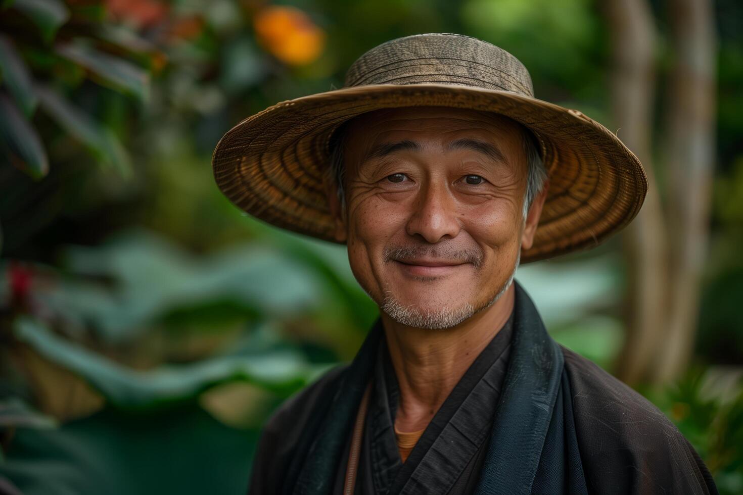 An asian man wearing a hat and smiling photo
