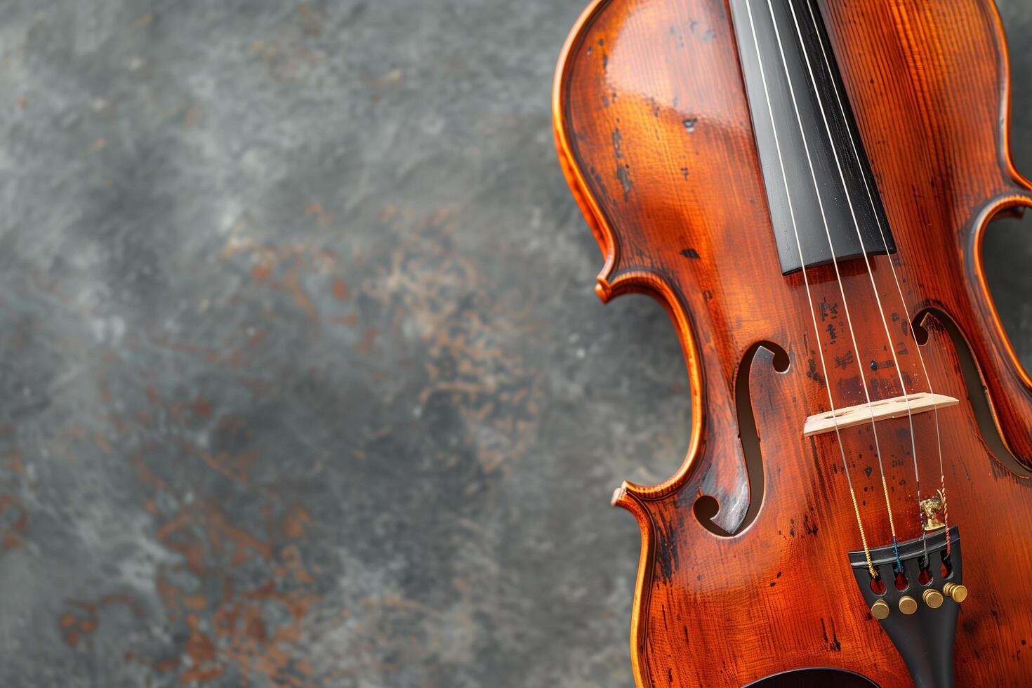 A violin is sitting on top of a table photo