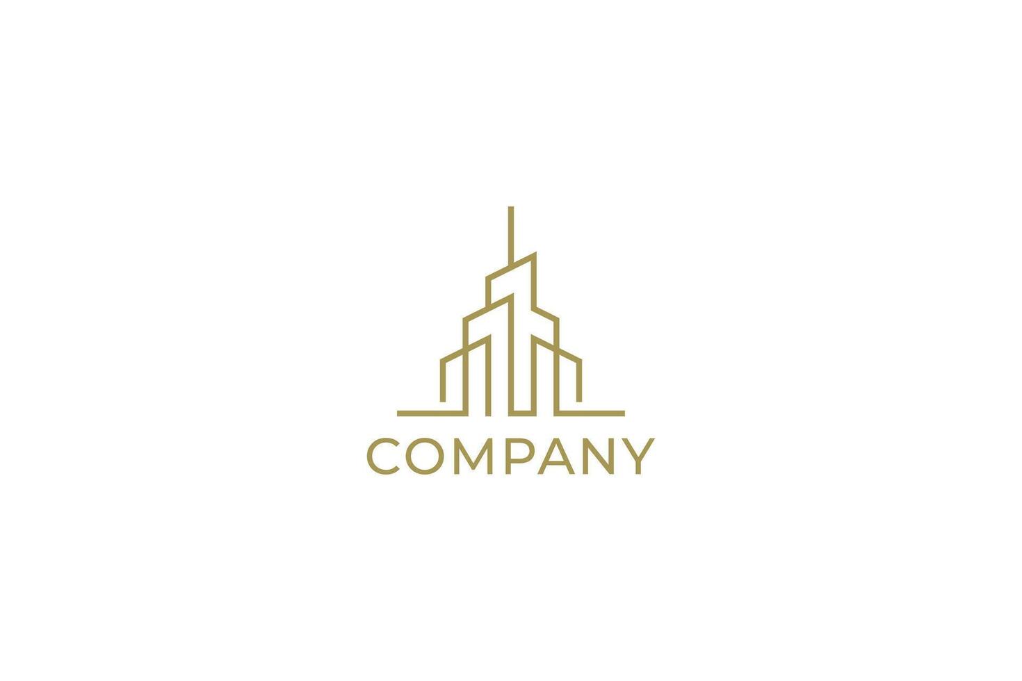 Skyscraper Logo Concept Modern and Elegant Real Estate Company Futuristic Brand vector