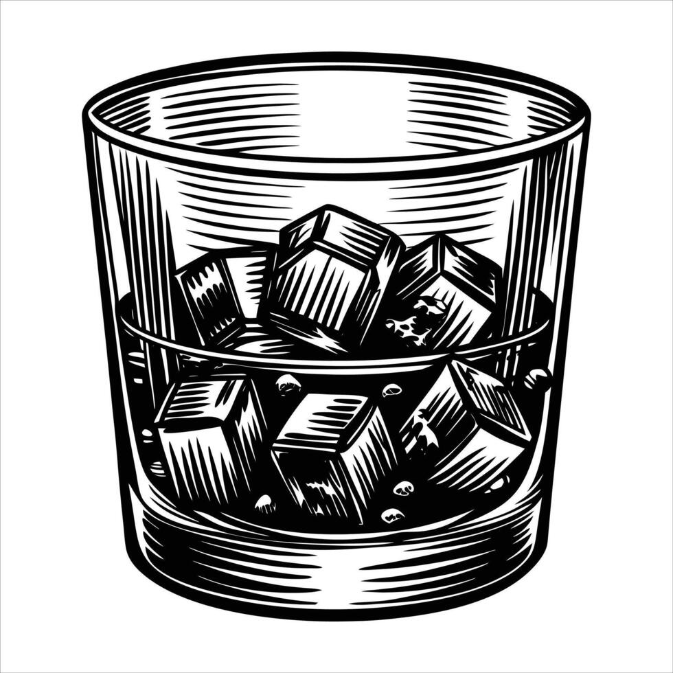 Black and white silhouette of a Glass vector