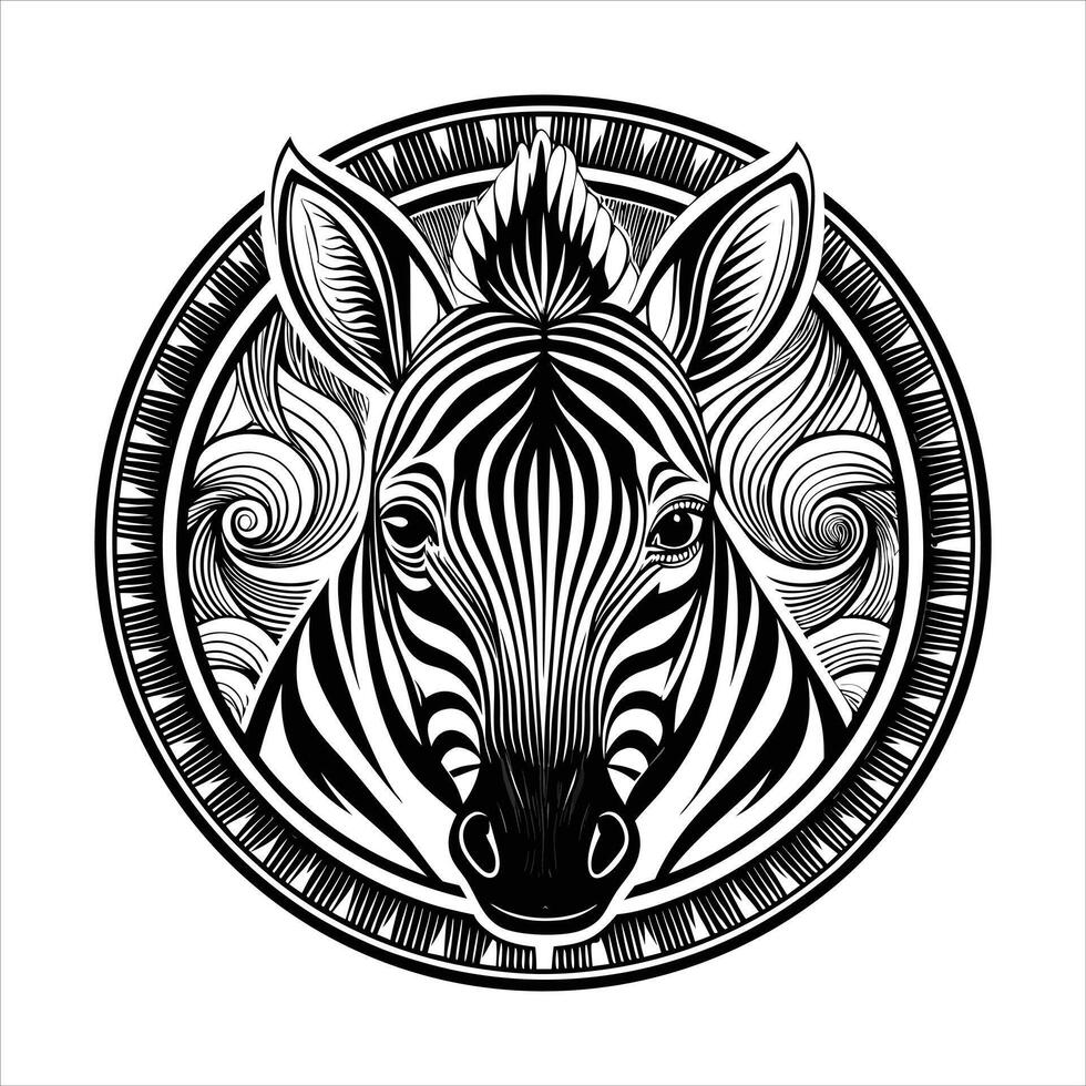 Zebra horse silhouette vector