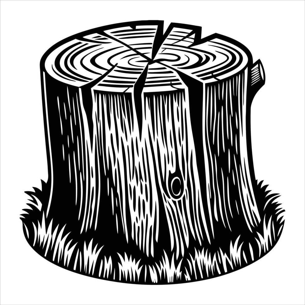 Tree Stump Outline vector
