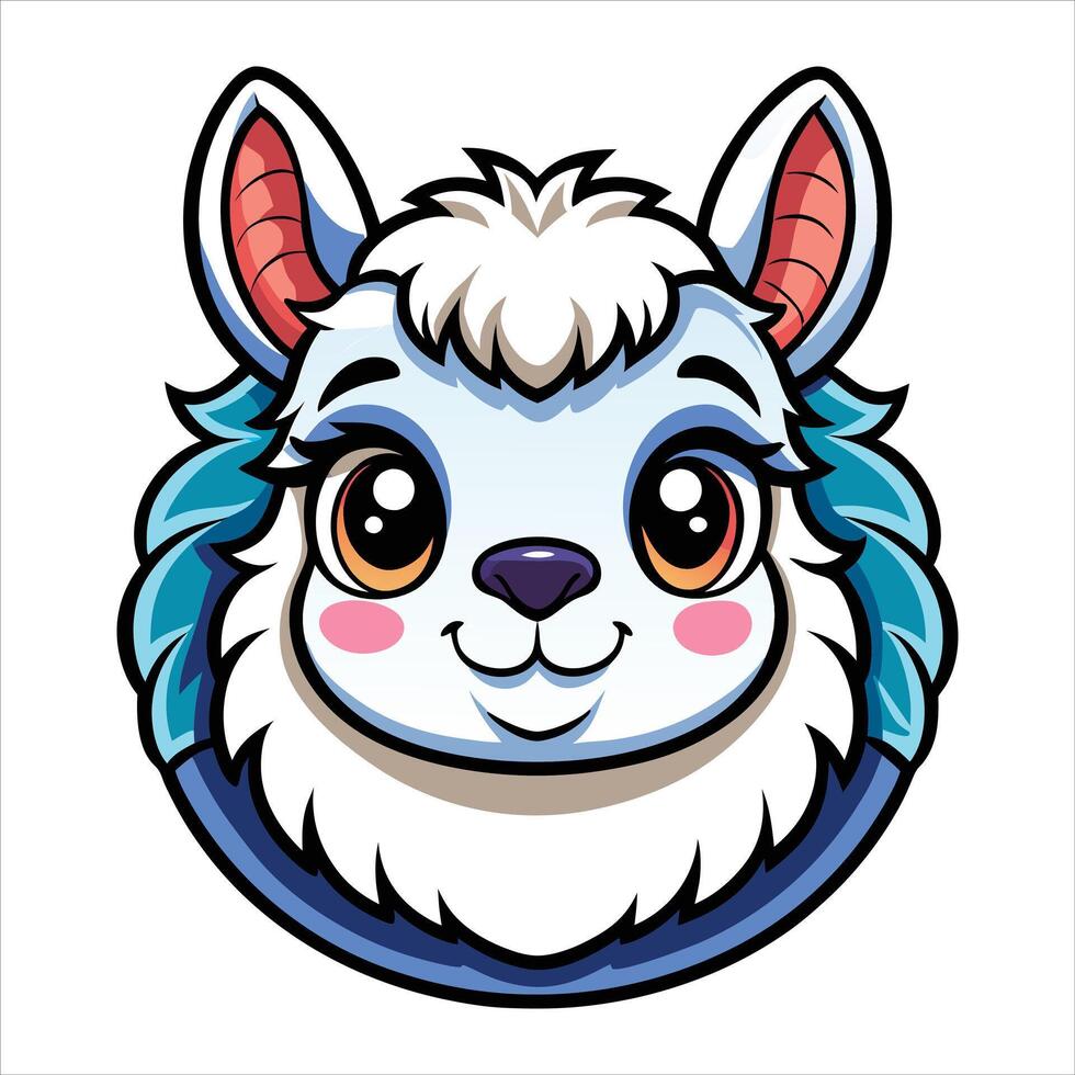 Cute Business Llama Icon Illustration vector