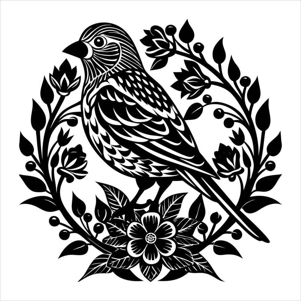 Graceful Bird Silhouette vector