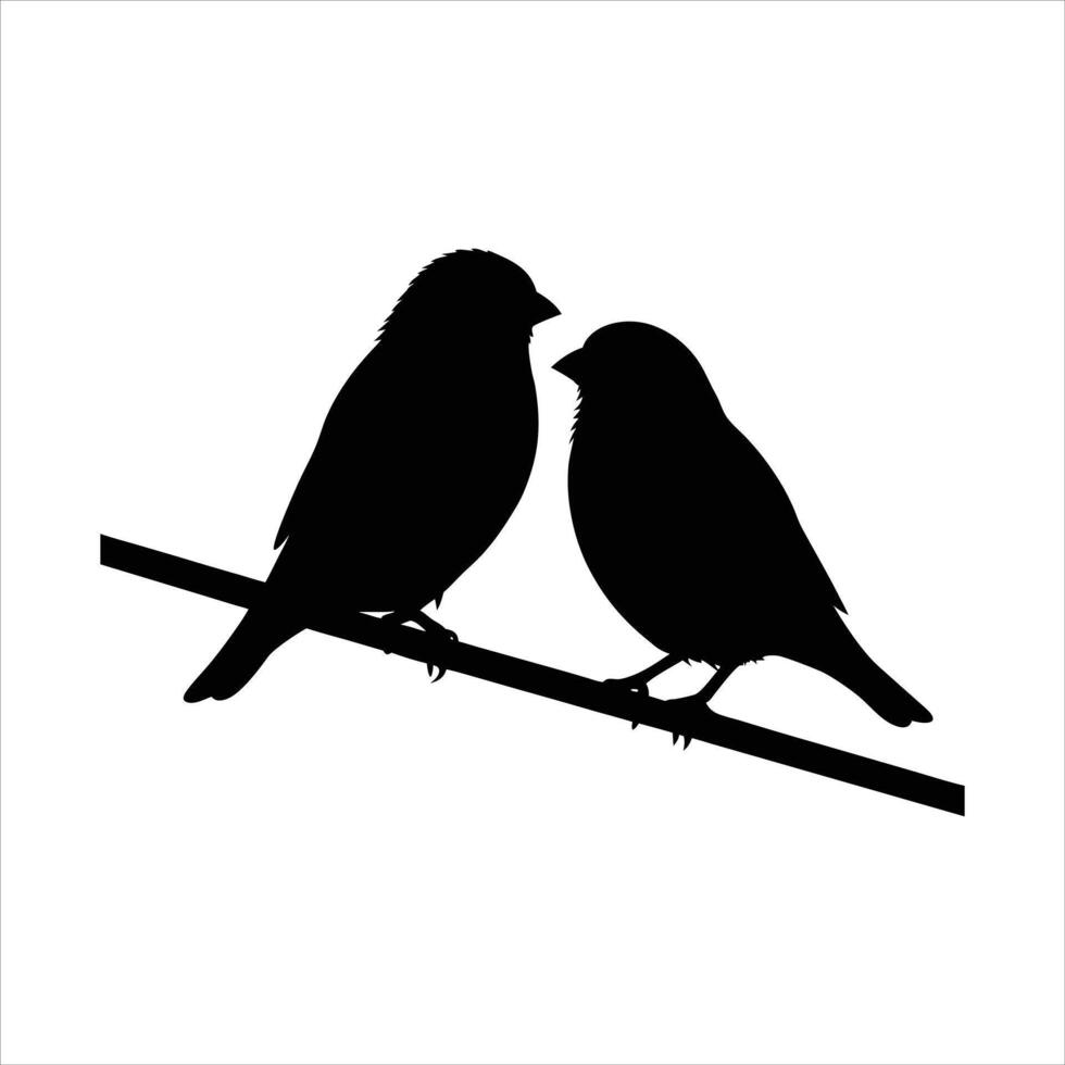 Birds on Tree Branch Bundle Silhouette vector