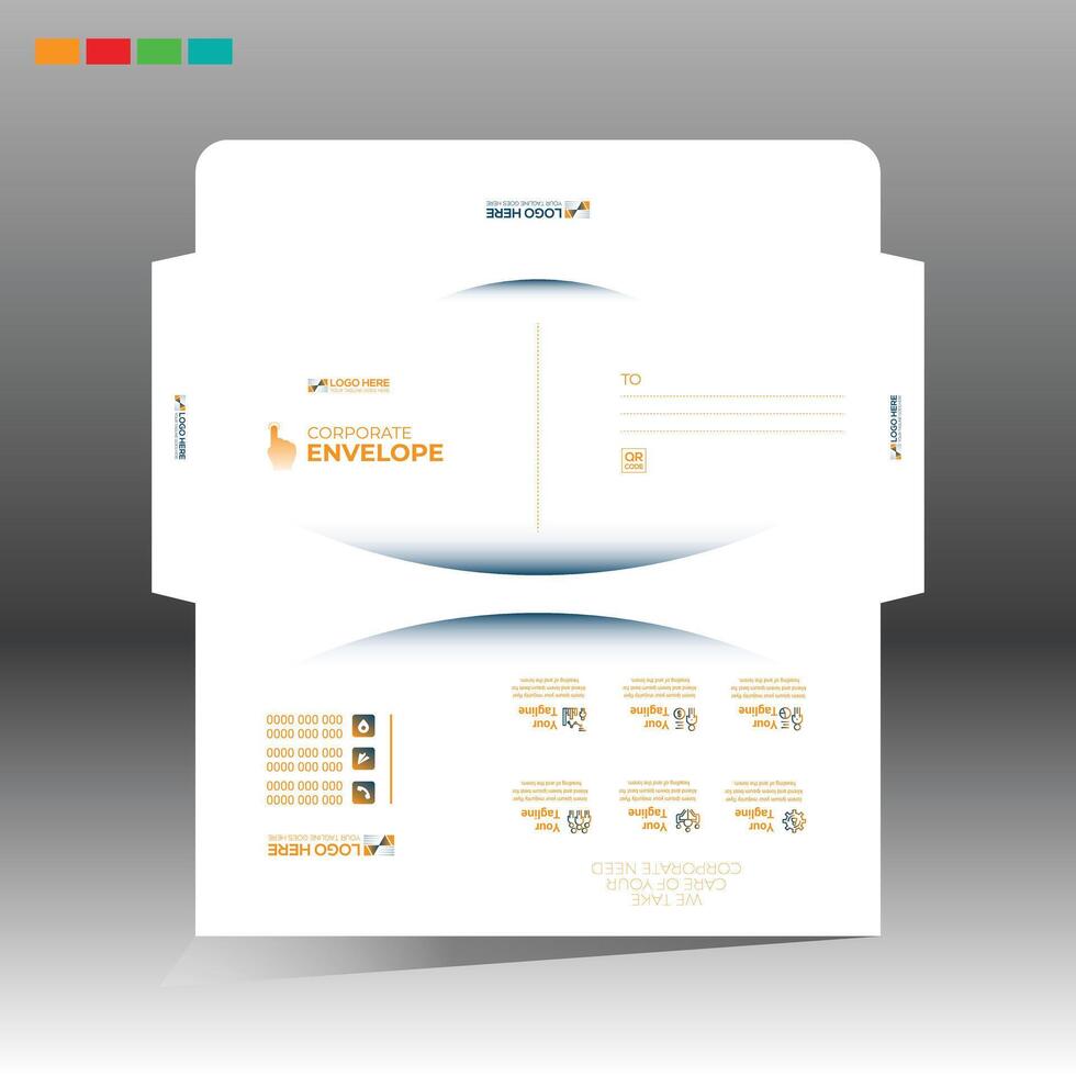 envelope layout art for corporate and any use vector
