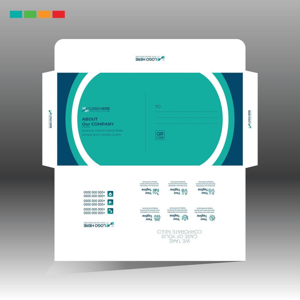 layout of envelope for corporate and any use vector
