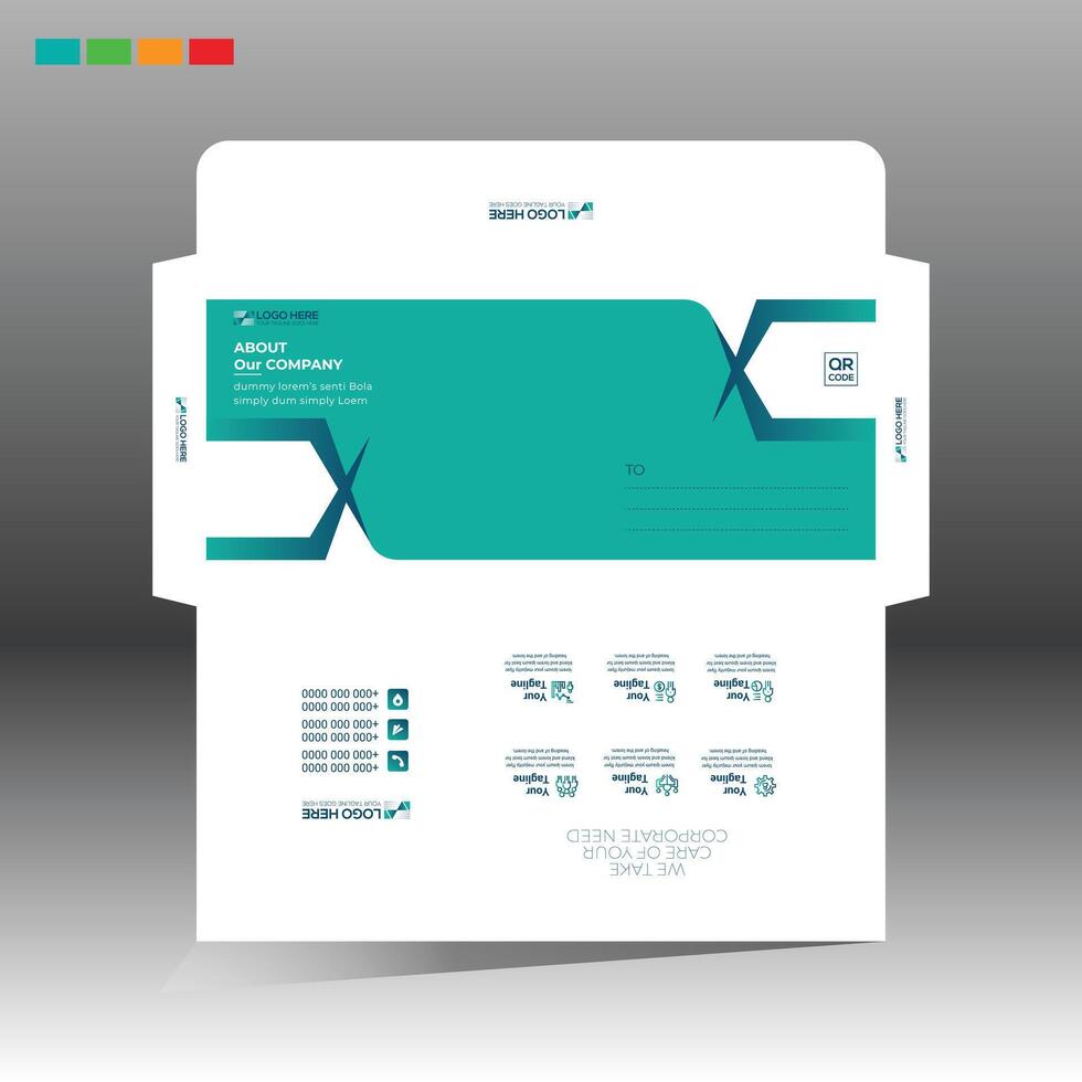 envelope layout for corporate and any use vector