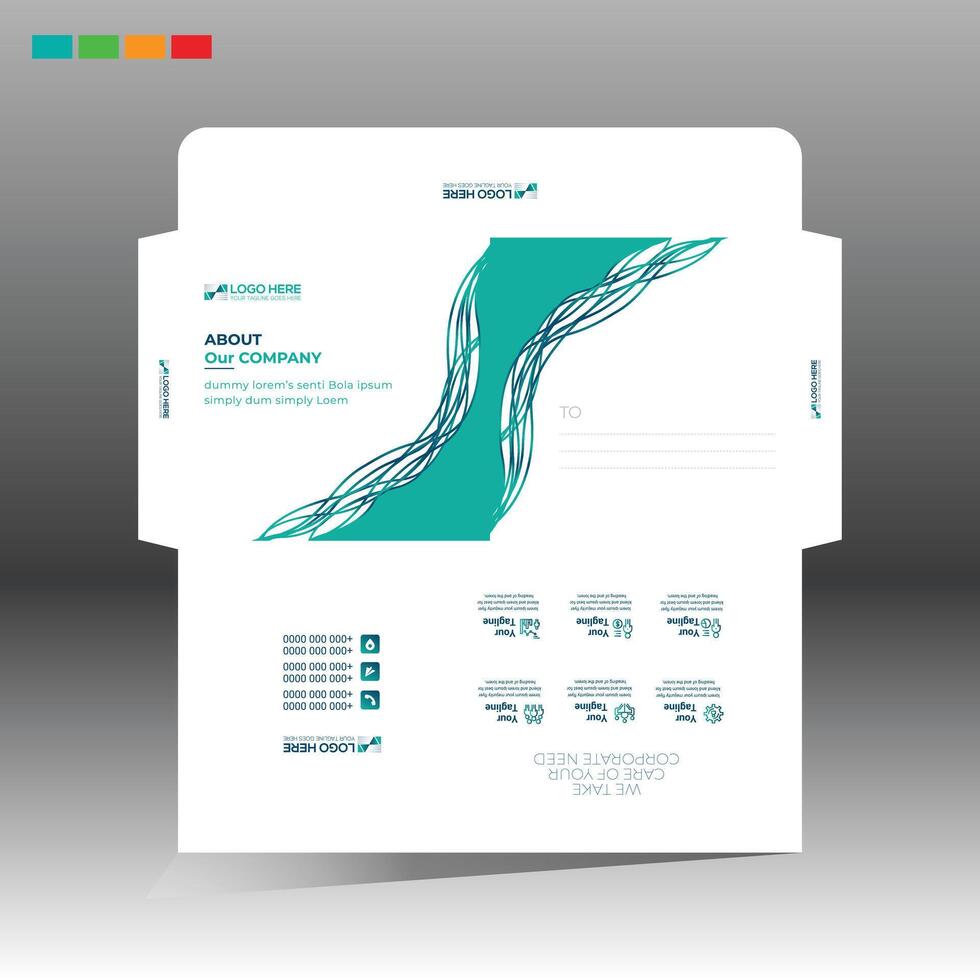 print template of envelope for corporate and any use vector