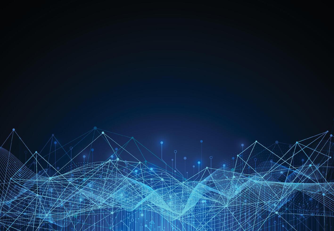 Abstract technology wave circuit board background. Artificial intelligence electronic design. Communication and engineering concept. illustration vector